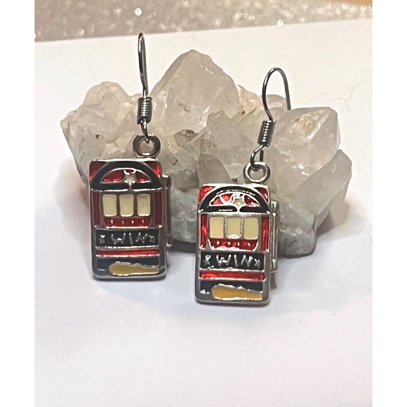 The Unbranded Brand Jewelry - New Retro Style Casino Charm Earrings-Las Vegas-Party-Luck-Fun-Classic-Gift